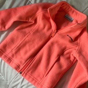 Columbia zip-up 2T coral/orange fleece jacket